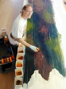 John at the dye table.