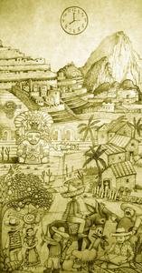 This pencil sketch of the South American section of the mural demonstrates how fanciful, realistic and intricate the artwork will be.