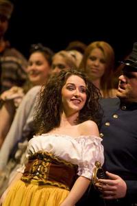 Hillary Ginther portraying the title role in <em>Carmen</em>.