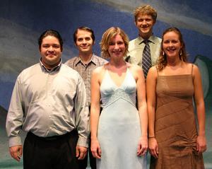 Barter Theatre recently awarded scholarships for young actors to take part in The Barter Players' program. Scholarship recipients, from left to right, are Ezra Colon, Ryan Henderson, Julia VanderVeen, David McCall, and Philena Gilmer.