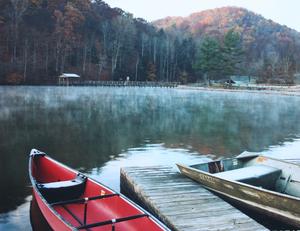 "Boat Dock: Autumn Morning," Richard Buddine