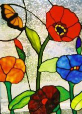Stained glass by `Round the Mountain artisan Sandy Hart-Davenport.