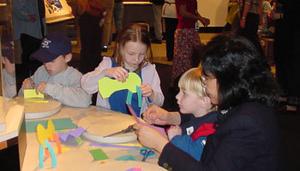 Kids of all ages in Artquest Gallery.