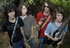 Members of the band "Buddz" are (left to right) Matt Smile, guitar, Alex Chanis, drums, Scott Smile, vocals and guitar, and Max Crawford, bass. (Photo by Andre Teague/Bristol Herald Courier)