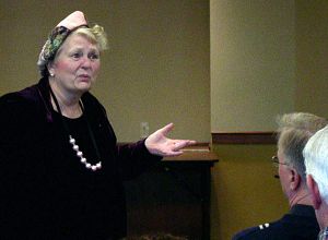 Linda Francis of Piney Flats weaves a tale during a recent 'Tellabration' by the Beaver Creek Storytellers at the Bristol Public Library. (Photo by Michael Owens/Bristol Herald Courier)