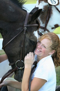 Margo Thomas and her horse Romeo. Scroll down to read one of Margo's poems.