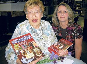Samantha Gray, right, is the author of two new books celebrating Theatre Bristol and the life of Cathy DeCaterina, left. (Photo by Joe Tennis | Bristol Herald Courier)