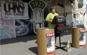 Leah Ross announces that the music festival is offer ticket discounts to those who donate nonperishables to the Second Harvest Food Bank of Northeast Tennessee.