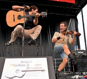Scythian played on the Piedmont Stage on Sunday in downtown Bristol. (Shawn Peters|Special to the Herald Courier)