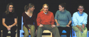 In 2007 Bill Phelps's drama students won the Clinch Mountain District Theatre Championship when they performed scenes from Robert Fulghum's "All I Really Need To Know I Learned In Kindergarten." From left, they include Anna Davis, Sarah Green, Drew Proffitt, Ashley Comer, and Chris Hobbs.