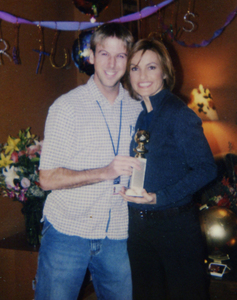 This is Derek Miller's fourth season working behind the scenes of the NBC-TV primetime hit "Law & Order: SVU." As Location Coordinator, he says he has gotten to know New York City as well as the cast members (shown here with actress Mariska Hargitay).