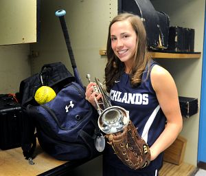 Evan Ferrell of Richlands plays trumpet in her school marching band.  (Photo by David Crigger | Bristol Herald Courier)