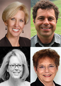 New Arts Alliance Mountain Empire officers are, left to right, (top): Monica Hall, president, and Richard Opp, vice-president; (bottom) Candy Snodgrass, secretary, and Pat Combs, treasurer.