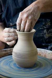 Ed Lockett creates pottery at One of a Kind Gallery in Bristol, Tenn. (www.jeffreystonerphotography.com)