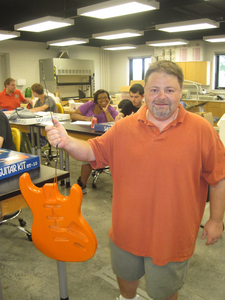 Gill Braswell teaches Upward Bound students about music, marketing and more. (Photo by Joe Tennis)