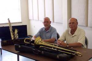 From left, David Price, director of music and special events at Tusculum College, and Mike May, director of the Community Band, will be working together out of shared space on the college campus. (Credit: Tusculum College)