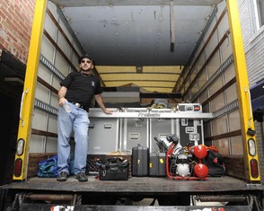 Robert Wills has been in charge of an army of audio engineers since the beginning of the Rhythm & Roots Reunion. (Earl Neikirk | Bristol Herald Courier)