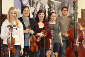 Jane MacMorran, second from left, and the ETSU Celtic Band.