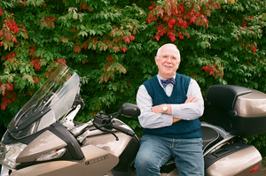 Dr. Calvin Miller is a singer, needleworker and motorcycle enthusiast. (Photo by Rebecca Harrington)