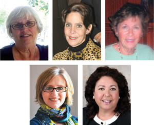 Clockwise from top left: Sarah Davis, Jerry Goodpasture, Margaret Helvey, Mary Anne Sowers, and Bertina Dew.