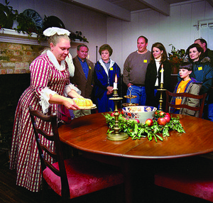 Jan Turner entertains guests in the dining room at Rocky Mount.