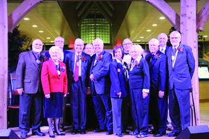 From left, Rick Rose, Lois Humphreys, Councilman Rick Humphreys, Rick Boucher, Councilman Jason Berry, French Moore, Jr., Vice-Mayor Cathy Lowe, Mayor Ed Morgan, Mary Stuart (represesenting her son William Wampler), Joe Johnson, Councilman Bob Howard, and Ben Jennings