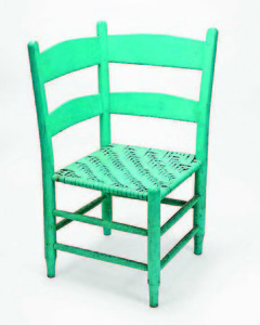 The Malone Family's corner chair is brightly painted. (Photograph by James H. Price)