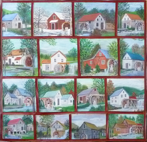  "Untitled (Watermills from around Southwest Virginia)" by Minnie Ma Scyphers has the honor of being in the top 10 as well as earning the People's Choice Award in Virginia's Top 10 Endangered Artifacts Program..