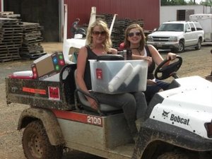 Christina Garnett (right) and Jane Bell (left) on the set of "Belleau Wood."