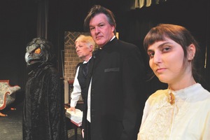 Kingsport Theatre Guild actors Carolyn Earls, Glen Gannaway, Robert Mc Crary and Amanda Forstall prepare for "Nightfall With Edgar Allan Poe" in 2012.