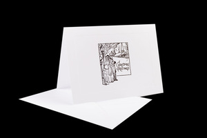 King University's Digital Media Art & Design program has created handmade letterpress Christmas cards utilizing a turn-of-the-century platen press. 