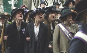 "Suffragette" stars Carey Mulligan, Helena Bonham Carter and Meryl Streep.