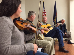 Henderson JAM instructors perform, left to right, Madison Greer, Jim Lloyd, Steve Kilby, and Marion mayor David Helms.