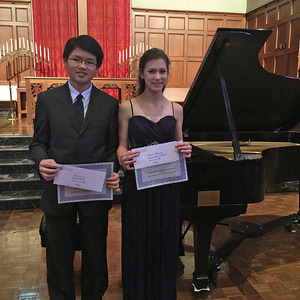 Jimmy Liu placed first in Division III with his piano solos. Annie Whaley received an honorable mention in Division III for her piano solos.
