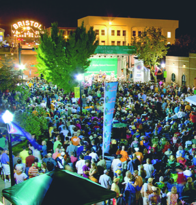 Crowds fill the street at Bristol Rhythm and Roots Reunion. (photo by Neil Staples)