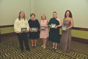 Winners of the Arts Achievement Awards are  (from left to right) Charles Vess, Leah Ross, Mary Beth Raniero, Kelly Bremner and Cornelia Laemmli Orth