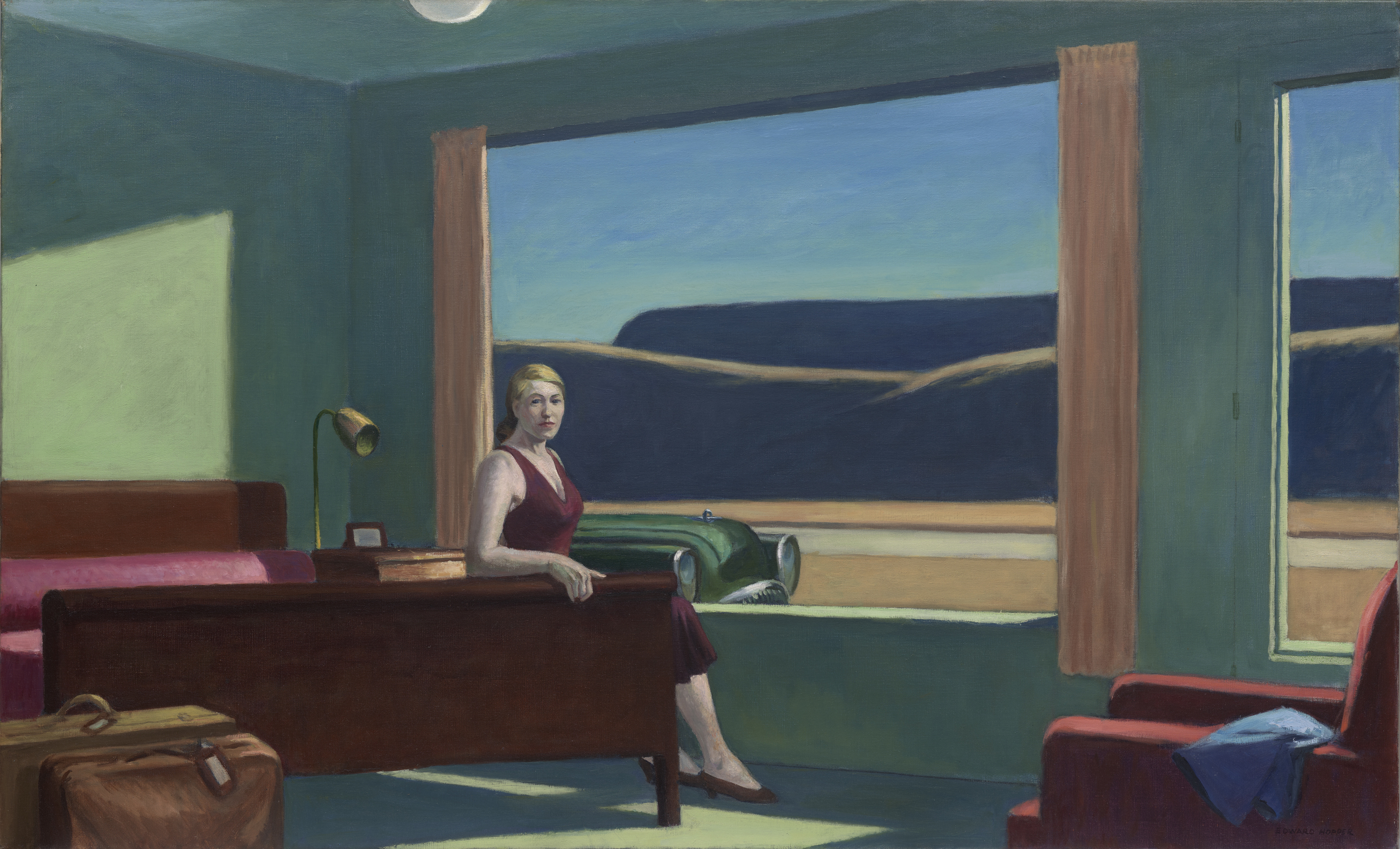 Western Motel, 1957, Edward Hopper (American, 1882â€“1967), oil on canvas. Yale University Art Gallery, New Haven, Bequest of Stephen C. Clark, B.A., 1903. Â© 2019 Heirs of Josephine N. Hopper / Artists