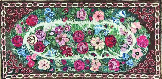 An example of the hooked rugs from the Rosement Industries.