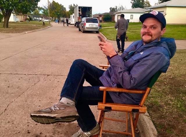 Zak Kristofek on the set of "Wildlife" in Oklahoma