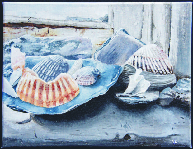 "Seashells" acrylic by Helen Campbell. Virginia High SchooL.