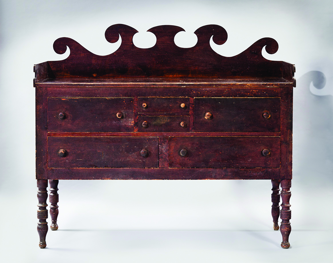 This sideboard is from the collection of the Museum of Early Southern Decorative Arts and may be seen in the exhibition Tennessee Fancy: Decorative Arts of Northeast Tennessee, 1780-1940.