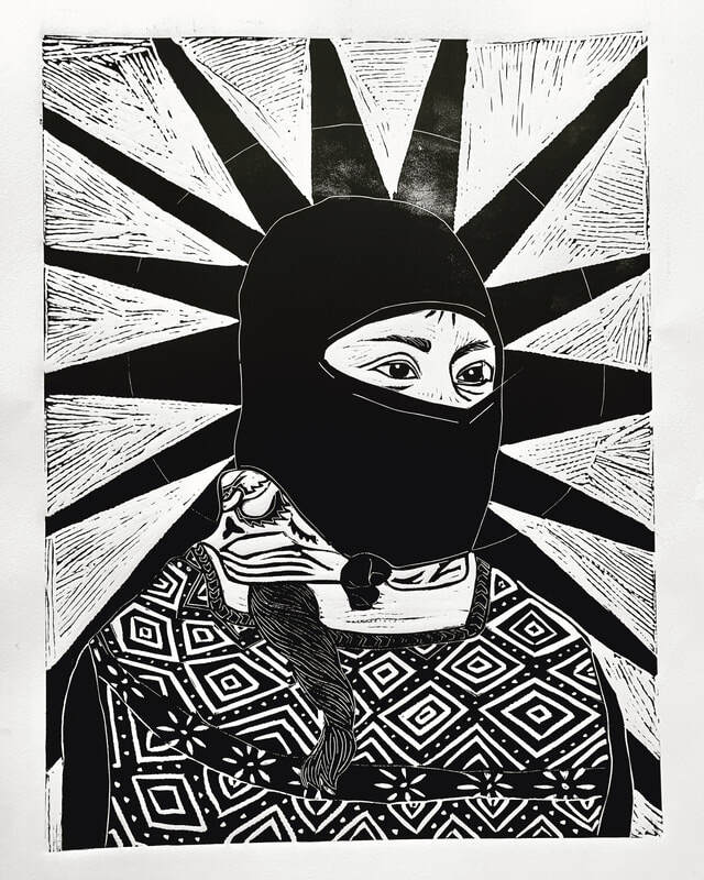 "Mixed Americans" exhibit include "Zapatista" by Vanessa Gonzalez.
