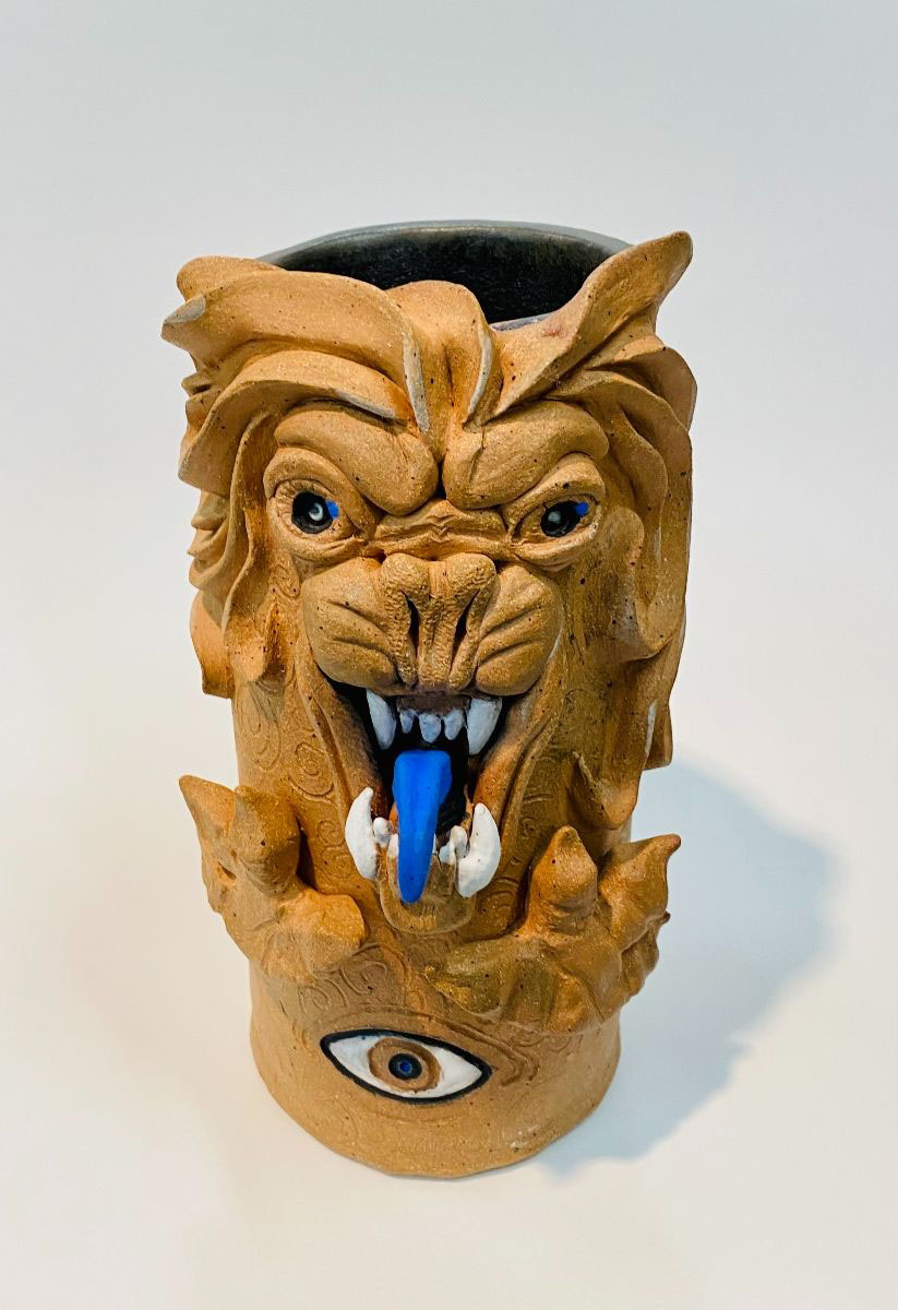 Olivia Jones, Face Vessel, Ceramics & Glass, Silsa-Asheville High School, Grade 12. 2022 WNC Regional Scholastic Art Awards, Gold Key award.