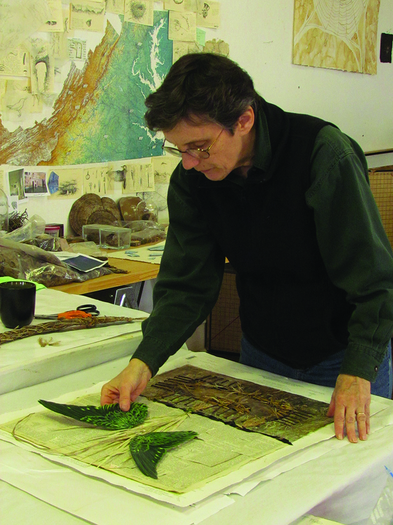 Suzanne Stryk working on "The Green Fuse."