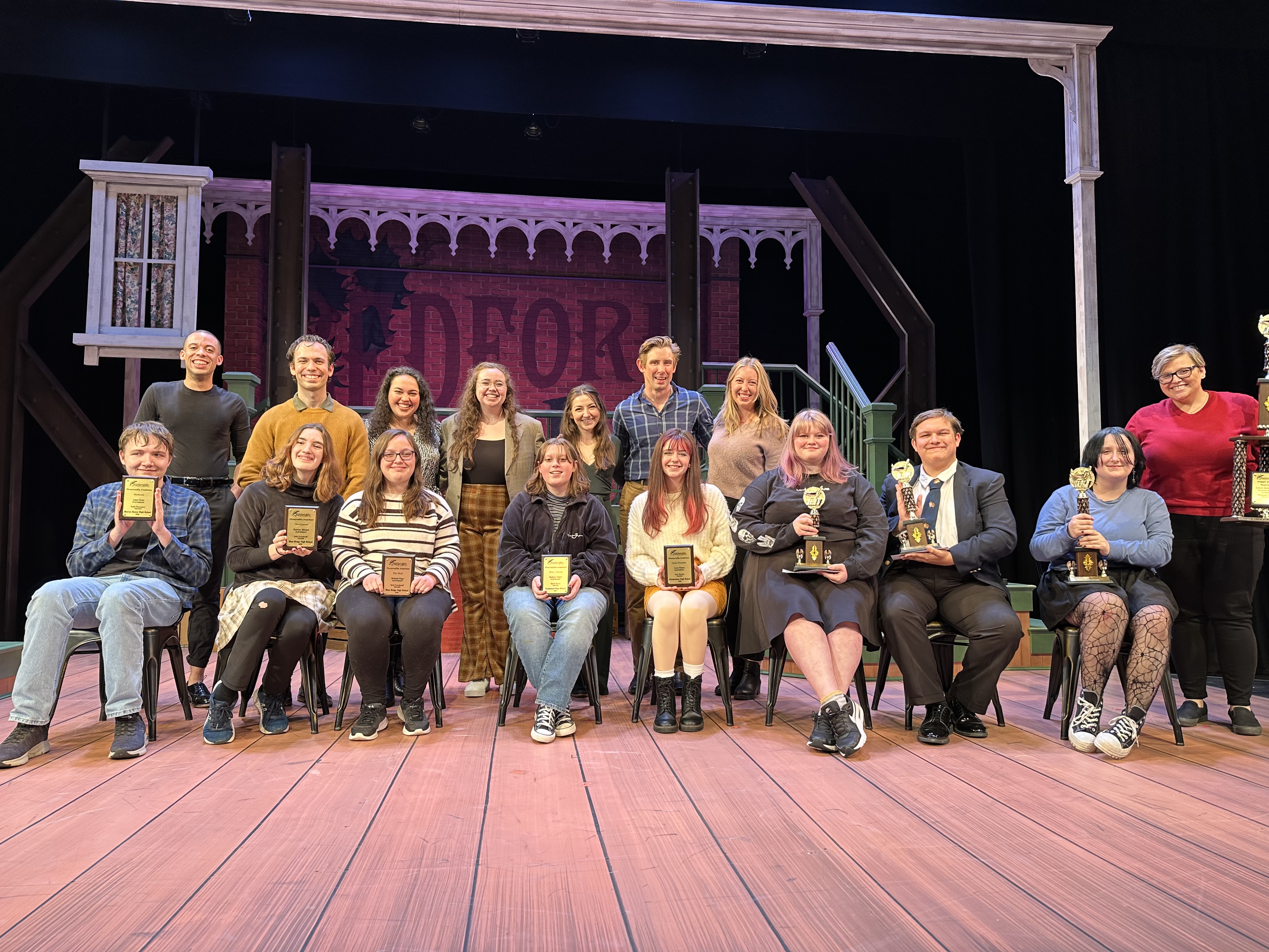 Front Row (from left to right): James Greer, Katelynn Mitchell, Bethanie Haga, Madelyn Tolbert, Loren Watson, Angelina Fitzgerald, Wyatt Peters, Ashley Bobbitt and Makayla Tobler    Back Row (from lef