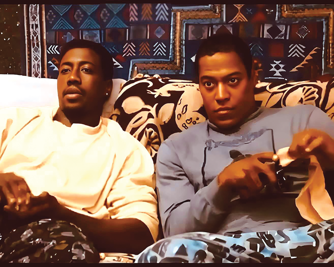 Wesley Snipes (left) with Cylk Cozart (right) in 'White Men Can't Jump'