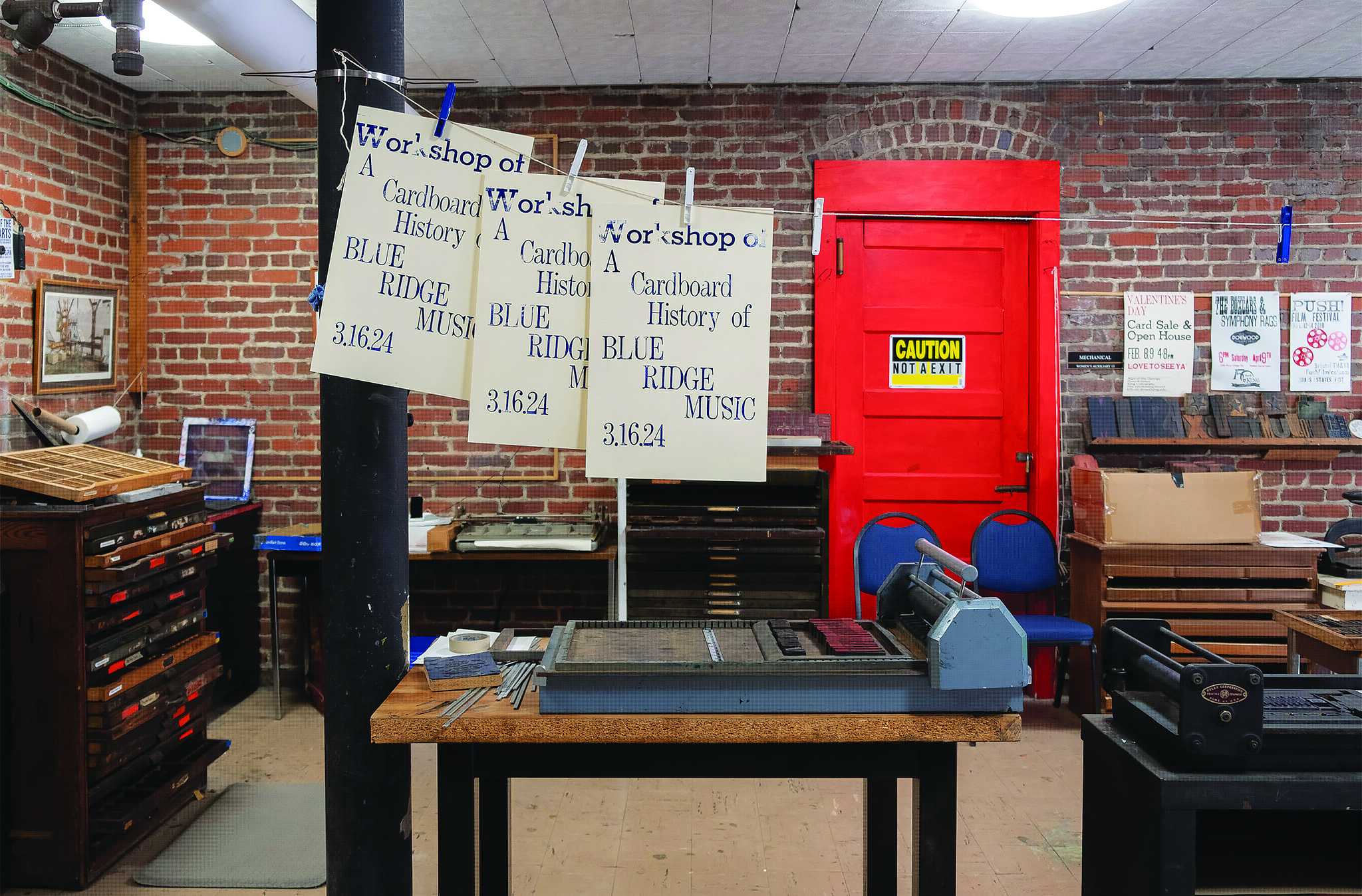Letterpress workshop ties to exhibit at The Birthplace of Country Music Museum.